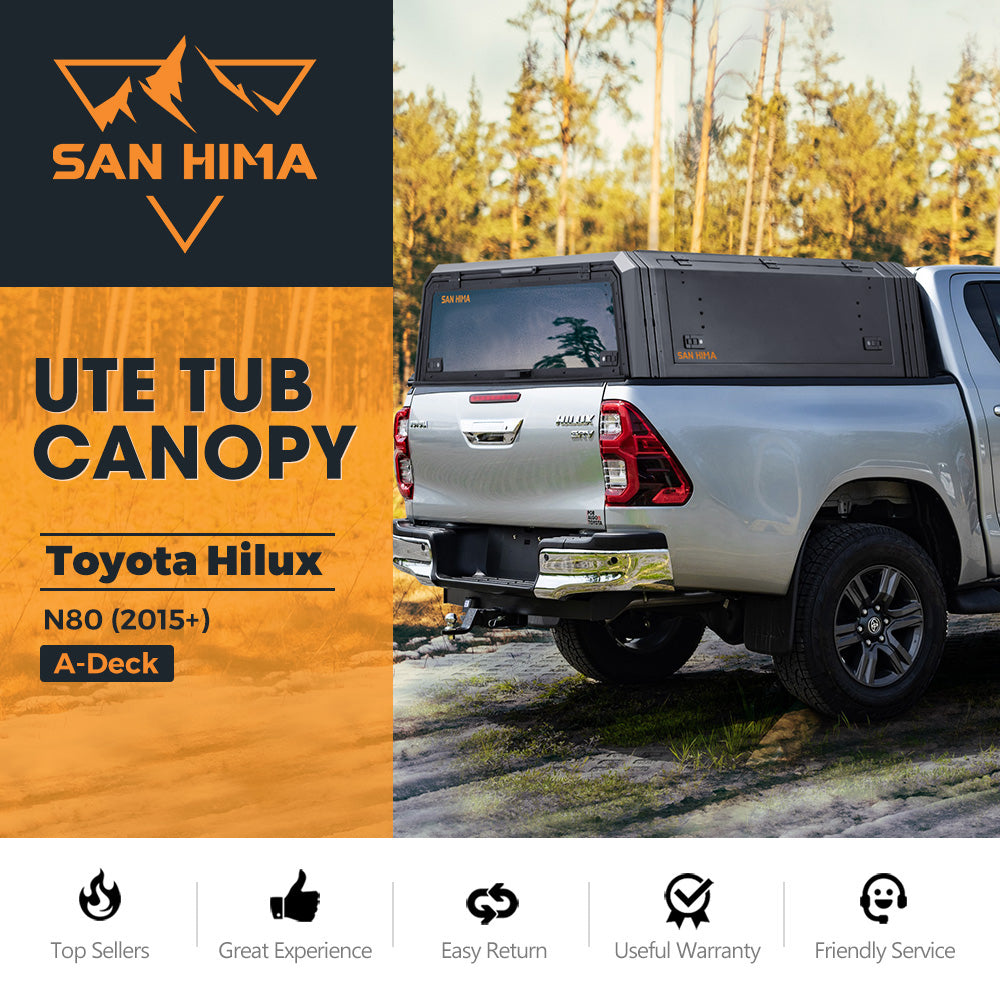 San Hima UTE Tub Canopy Fit Toyota Hilux N80 A-Deck 2015-On Dual Cab
