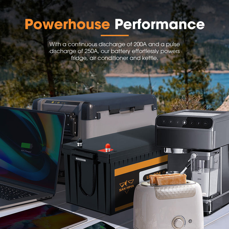 San Hima 12V 100Ah/200Ah Lithium Battery BMS LiFePO4 Self-heating w/