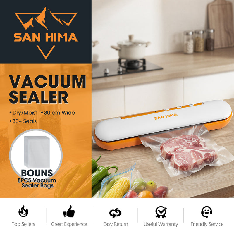 San Hima Vacuum Sealer Machine Fresh Wet Dry Food Saver Storage W/ Reusable Bags