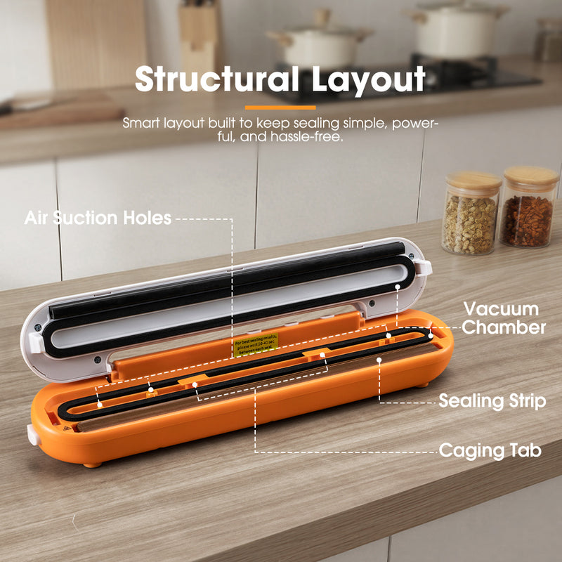 San Hima Vacuum Sealer Machine Fresh Wet Dry Food Saver Storage W/ Reusable Bags