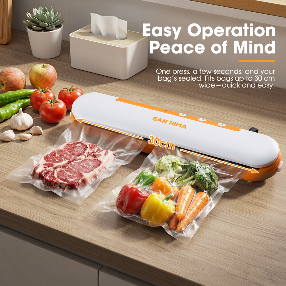 San Hima Vacuum Sealer Machine Fresh Wet Dry Food Saver Storage W/ Reusable Bags