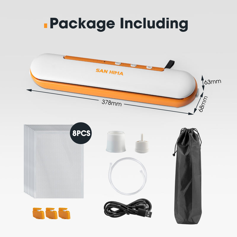 San Hima Vacuum Sealer Machine Fresh Wet Dry Food Saver Storage W/ Reusable Bags