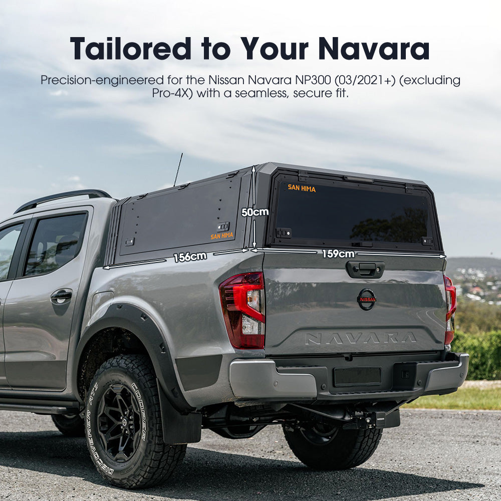 San Hima UTE Tub Canopy Fit Nissan Navara NP300 2021-On Dual Cab Excludes Pro-4X