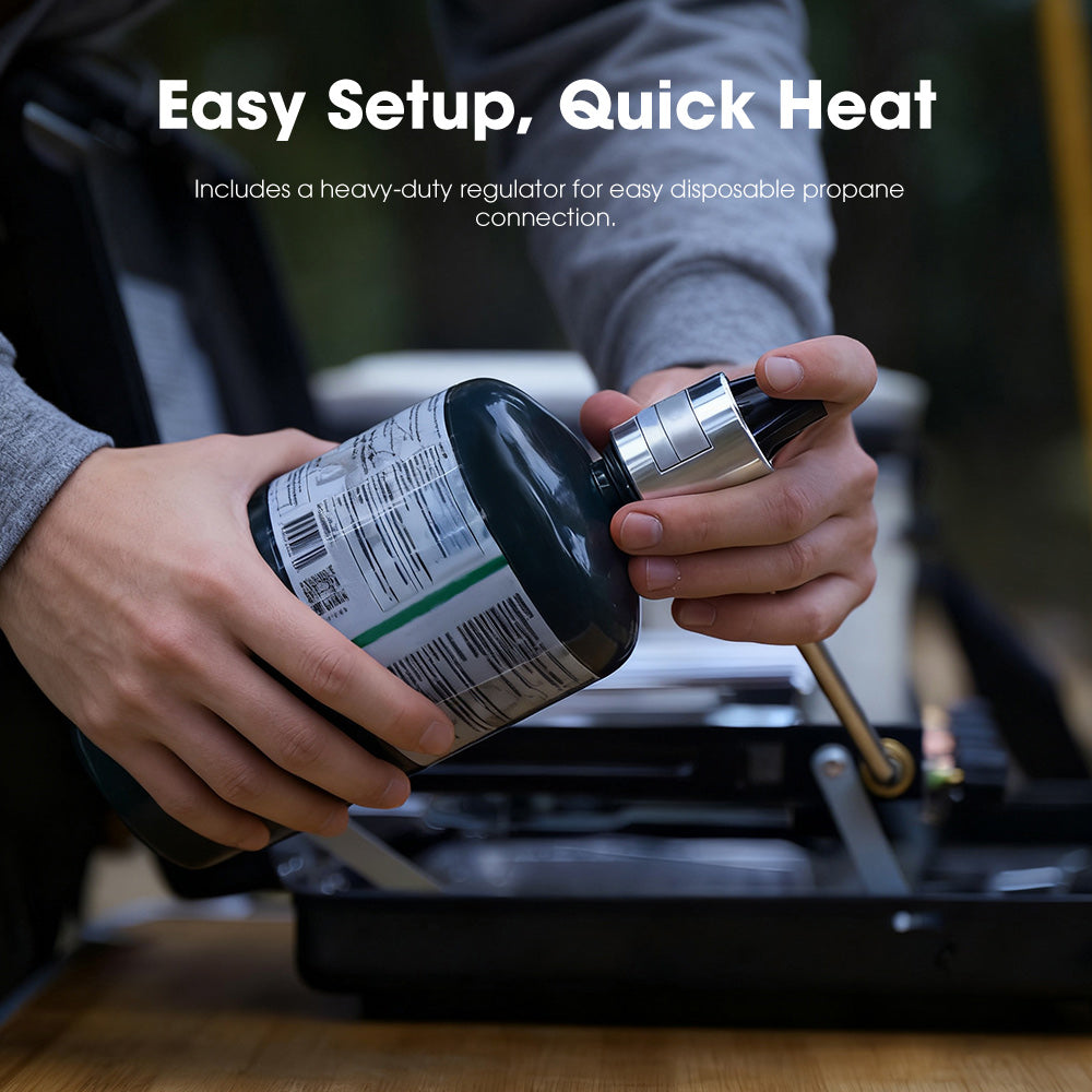 San Hima Camping Gas Stove Portable 3-Burner Outdoor BBQ Cooking 20400 BTU