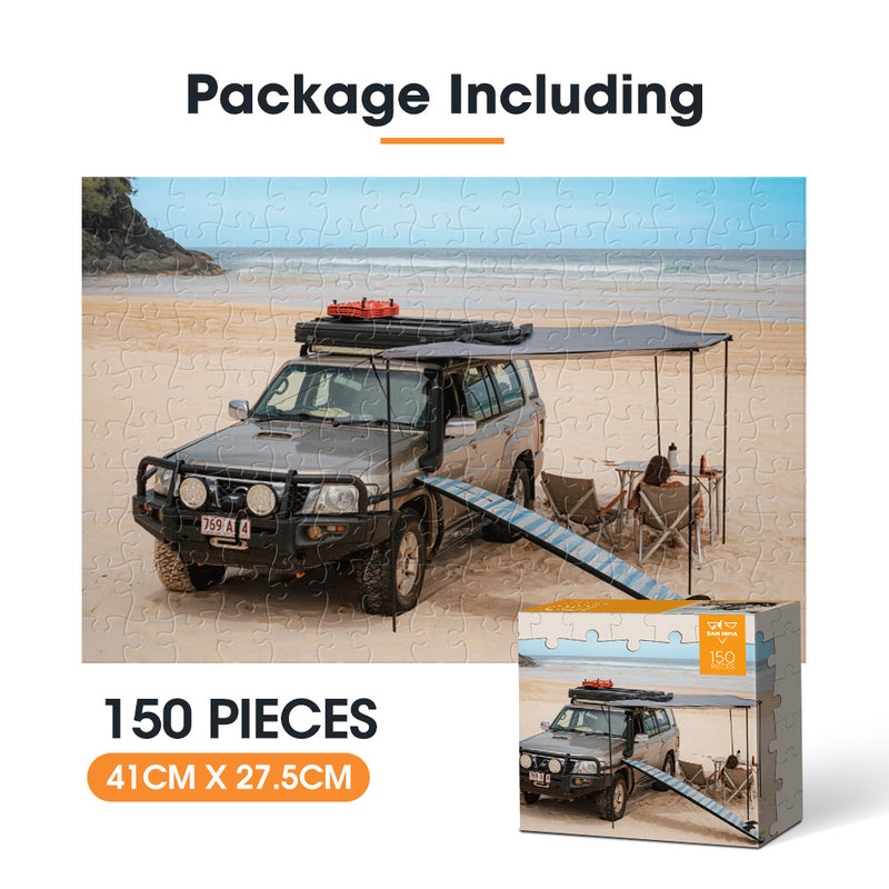 San Hima 150pcs Jigsaw Puzzle Camping Car Awning Puzzles Fit Adult 41x27.5cm