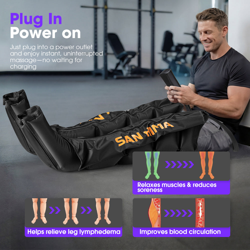 San Hima Air Compression Recovery Boots Full Leg Massager for Circulation Large