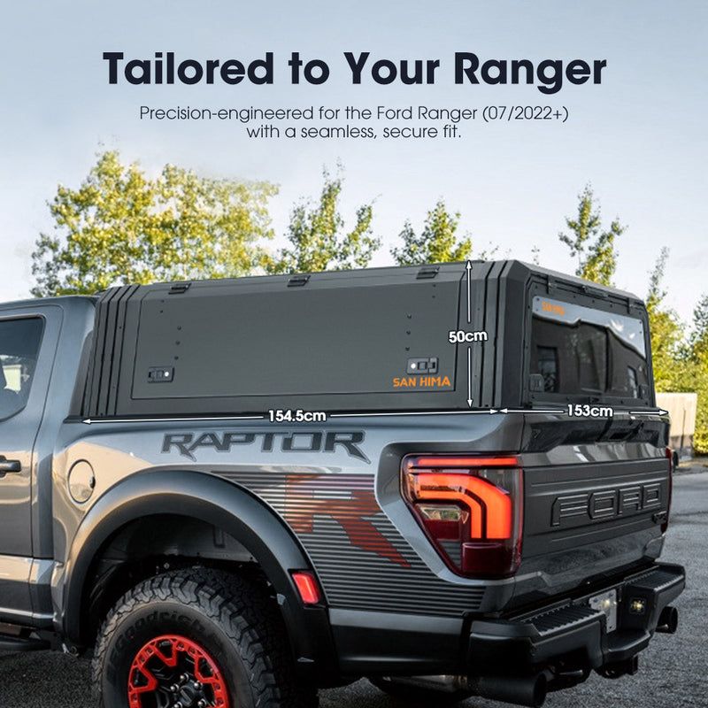 San Hima UTE Tub Canopy Fit Ford Next-Gen Ranger 2022-On Dual Cab W/ Rivet Gun