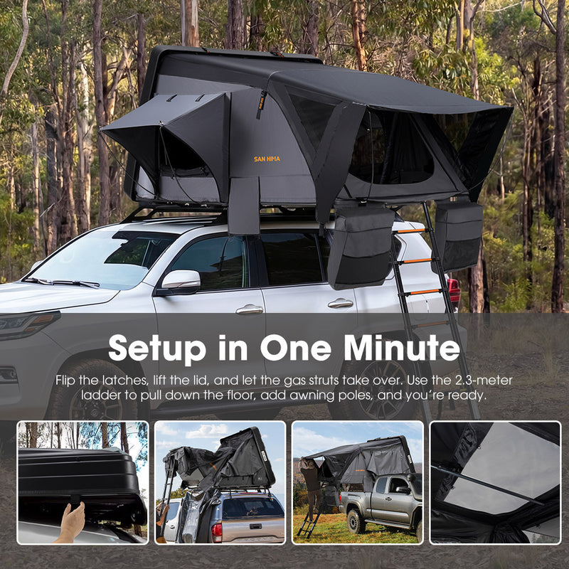 San Hima Jervis Rooftop Tent Hardshell With Ladder Camping 4WD 4x4