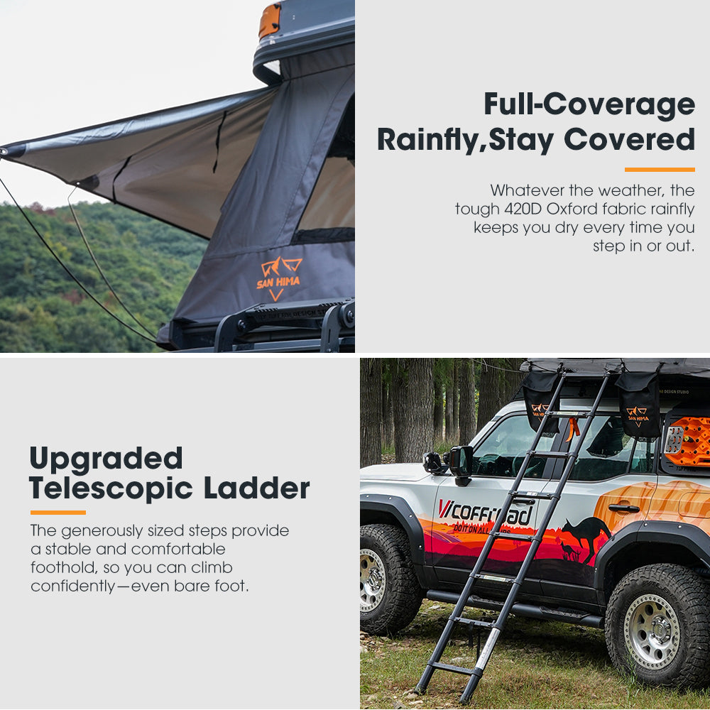 San Hima Kosci E-rise Electric Rooftop Tent Hardshell Automatic Camping Outdoor