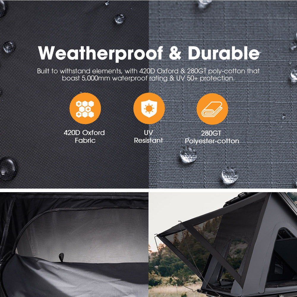 San Hima Kalbarri Lite Gen 2 Rooftop Tent Hardshell With Ladder Grey 4WD Camping