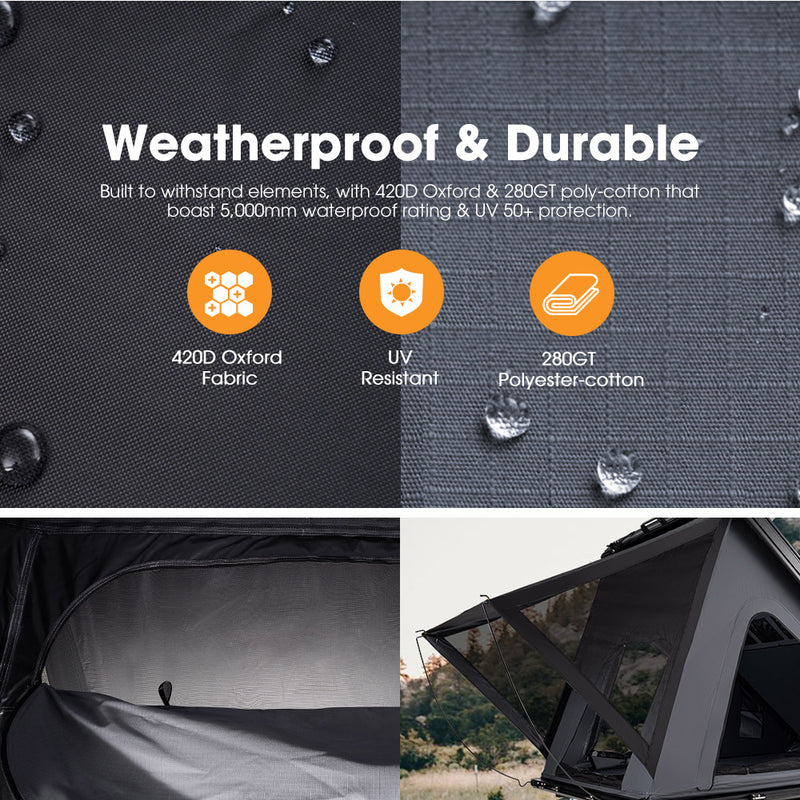 San Hima Kalbarri Lite Gen 2 Rooftop Tent Hardshell With Ladder Grey 4WD Camping