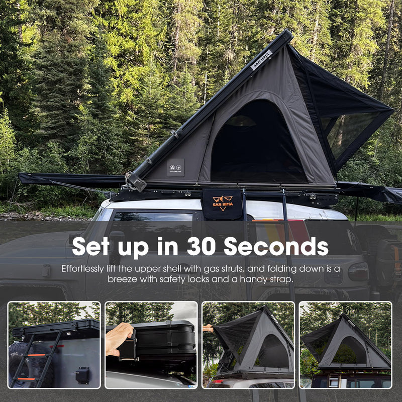 San Hima Kalbarri Lite Gen 2 Rooftop Tent Hardshell With Ladder Grey 4WD Camping