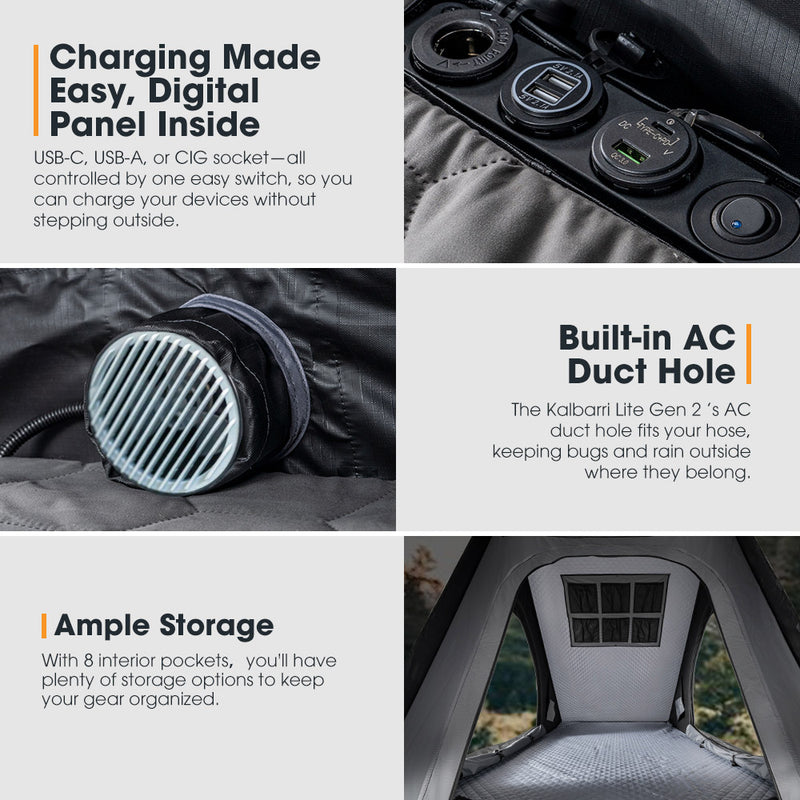 San Hima Kalbarri Lite Gen 2 Rooftop Tent Hardshell With Ladder Grey 4WD Camping