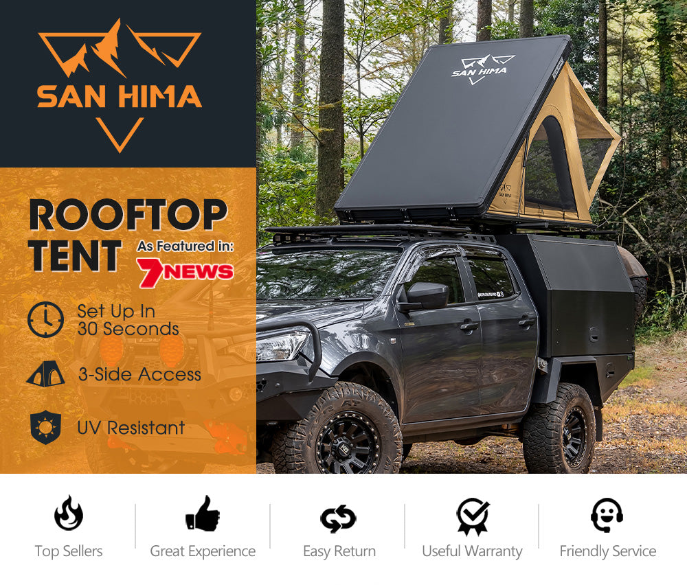 San Hima Kalbarri Lite Roof Top Tent Hardshell With Ladder Camping 4WD