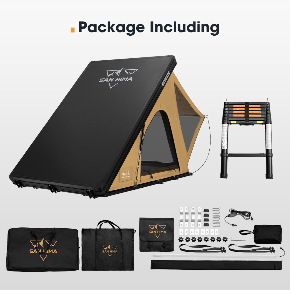 San Hima Kalbarri Lite Gen 2 Rooftop Tent With Ladder Khaki Camping 4WD 4x4