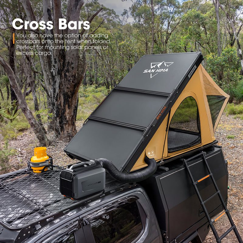 San Hima Kalbarri Lite Gen 2 Rooftop Tent Khaki & Rack + Cybertake Air Conditioner S2 Pro