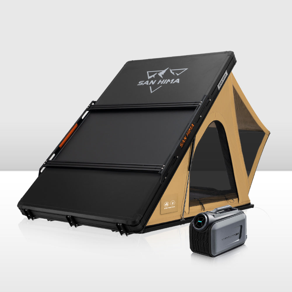San Hima Kalbarri Lite Gen 2 Rooftop Tent Khaki & Rack + Cybertake Air Conditioner S2 Pro