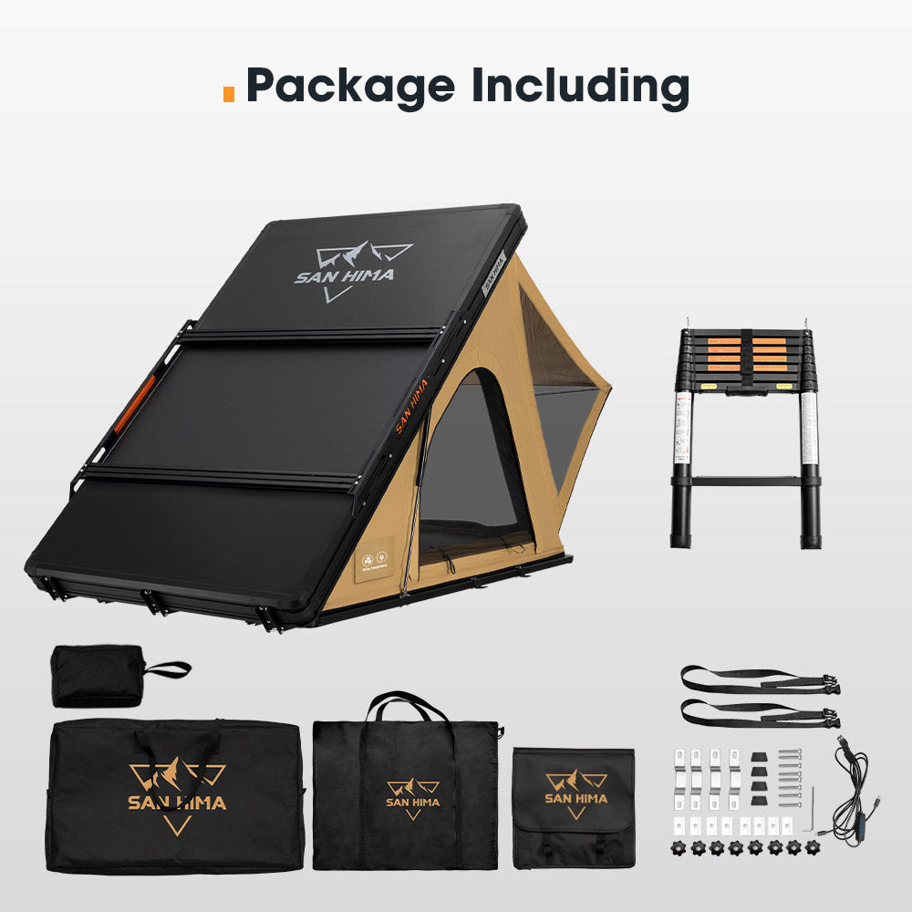 San Hima kalbarri Lite Gen 2 Rooftop Tent Hardshell Khaki With Ladder & Rack