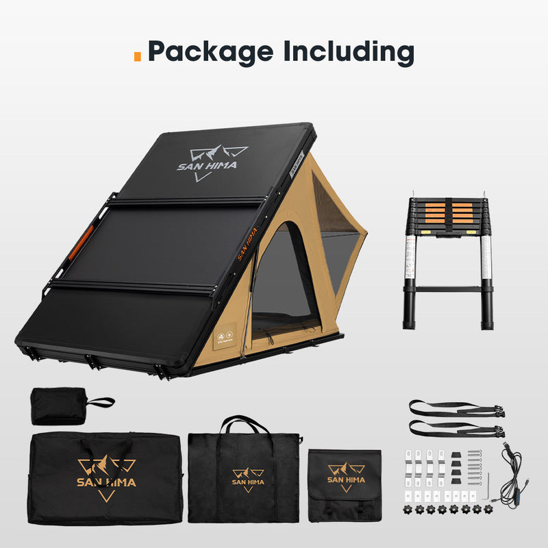 San Hima kalbarri Lite Gen 2 Rooftop Tent Hardshell Khaki With Ladder & Rack