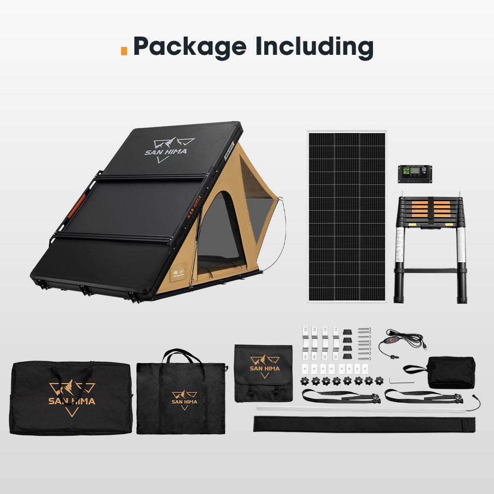 San Hima Kalbarri Lite Gen 2 Rooftop Tent + Rack & Ladder + 200W Solar Panel