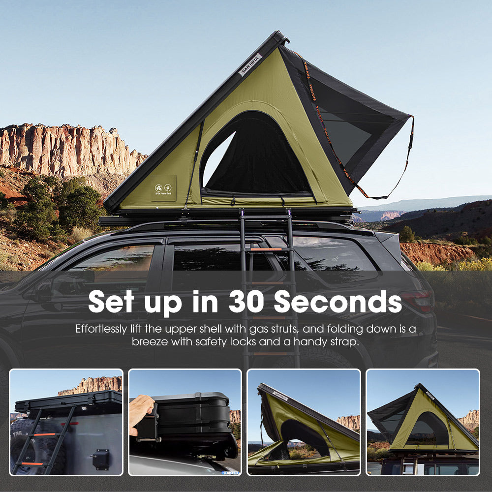 San Hima Kalbarri Lite Gen 2 Rooftop Tent Waterproof Camping Olive 4x4 4WD