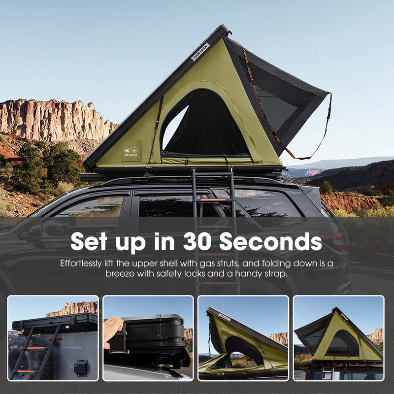 San Hima Kalbarri Lite Gen 2 Rooftop Tent Waterproof Camping Olive 4x4 4WD