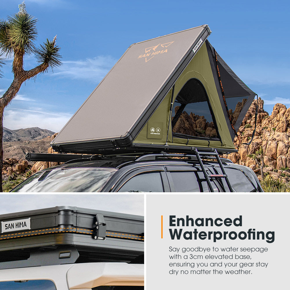 San Hima Kalbarri Lite Gen 2 Rooftop Tent Waterproof Camping Olive 4x4 4WD