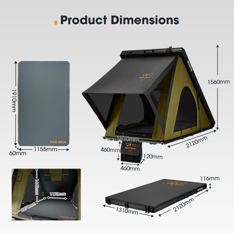 4x4 tent in cm San Hima Kalbarri Lite Gen 2 Rooftop Waterproof Camping Olive 4WD 6 Mil Tarp The premium reflective Mylar Farbe:pepper Die perfekte Patagonien-Vorbereitung -