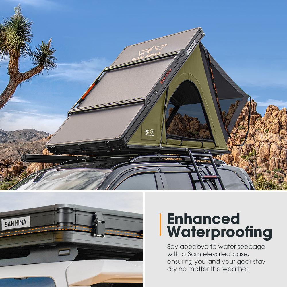 San Hima Kalbarri Lite Gen 2 Rooftop Tent With Ladder & Rack Camping Olive