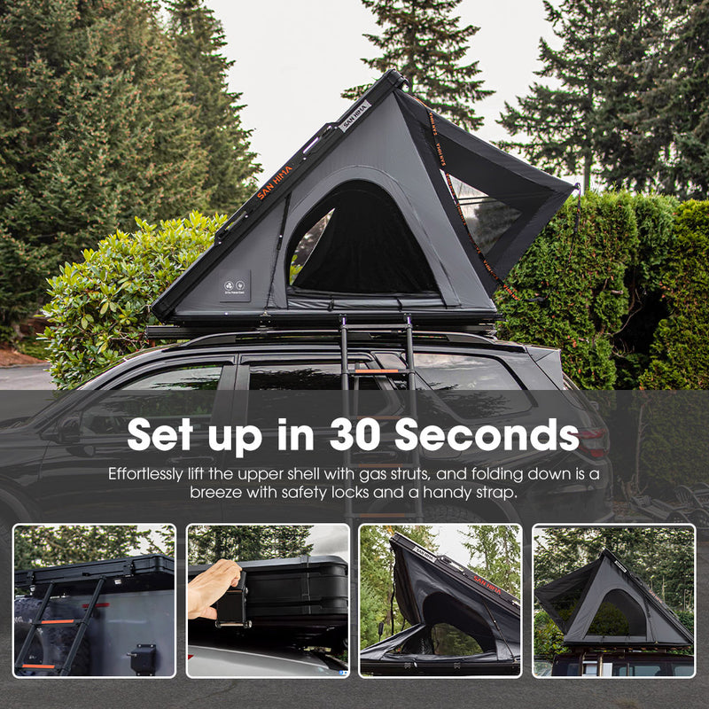 San Hima Kalbarri Lite Gen 2 Rooftop Tent Grey+250W Solar Panel+Ladder & Rack