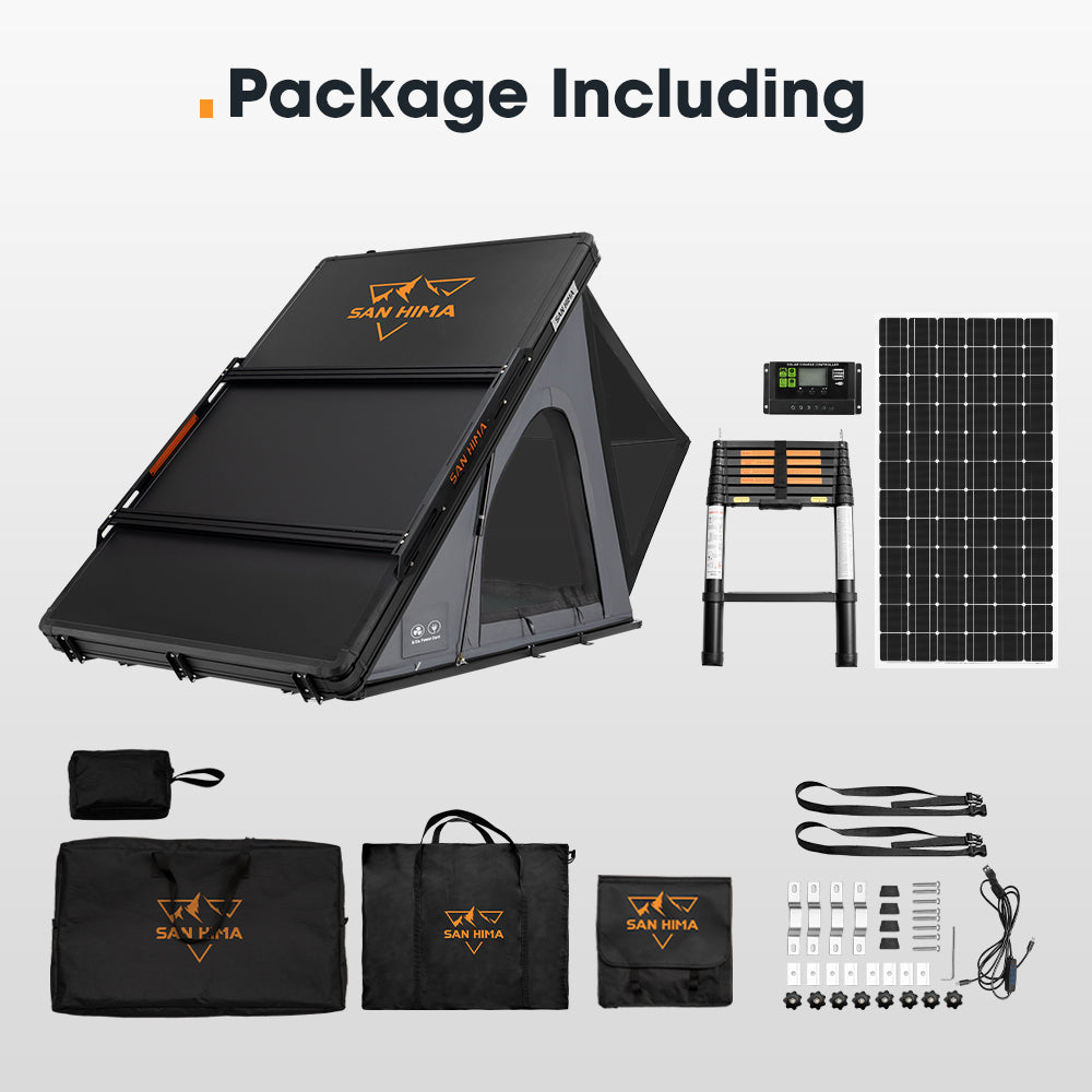 San Hima Kalbarri Lite Gen 2 Rooftop Tent Grey+250W Solar Panel+Ladder & Rack