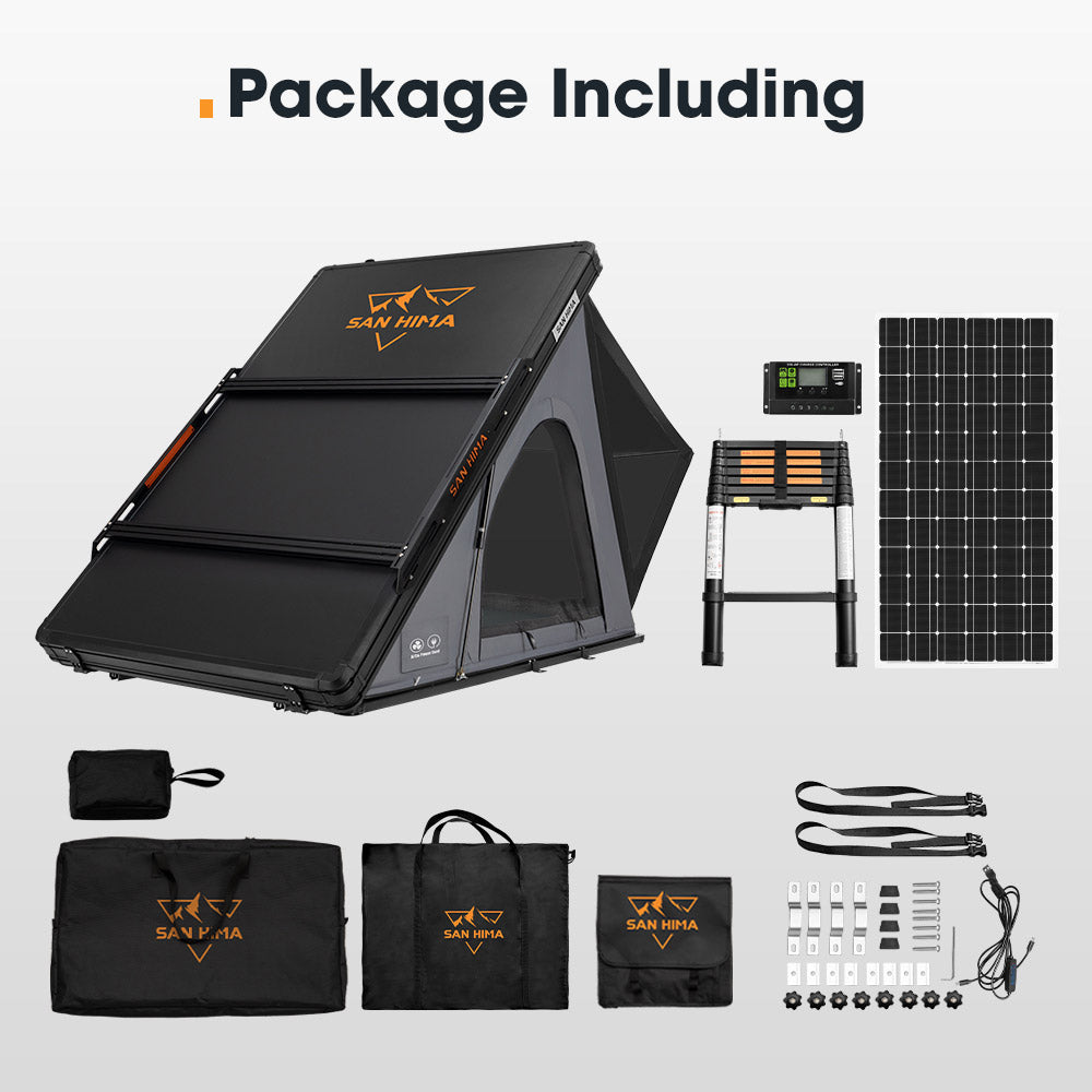 San Hima Kalbarri Lite Gen 2 Rooftop Tent Grey+250W Solar Panel+Ladder & Rack