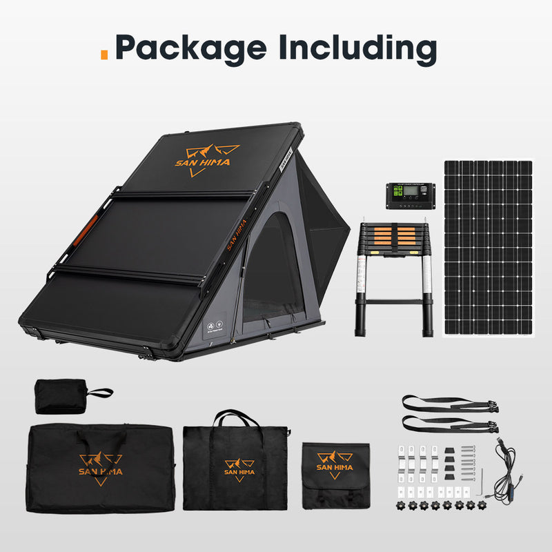 San Hima Kalbarri Lite Gen 2 Rooftop Tent Grey+250W Solar Panel+Ladder & Rack