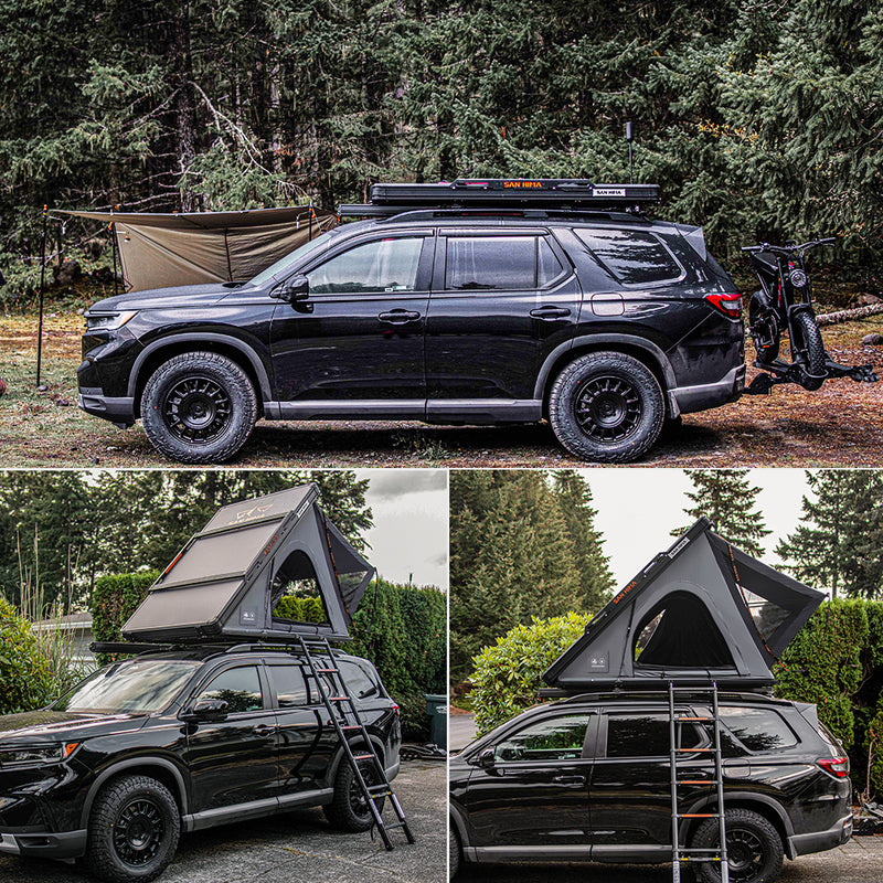 San Hima Kalbarri Lite Gen 2 Rooftop Tent Grey & Rack + Cybertake Air Conditioner S2 Pro