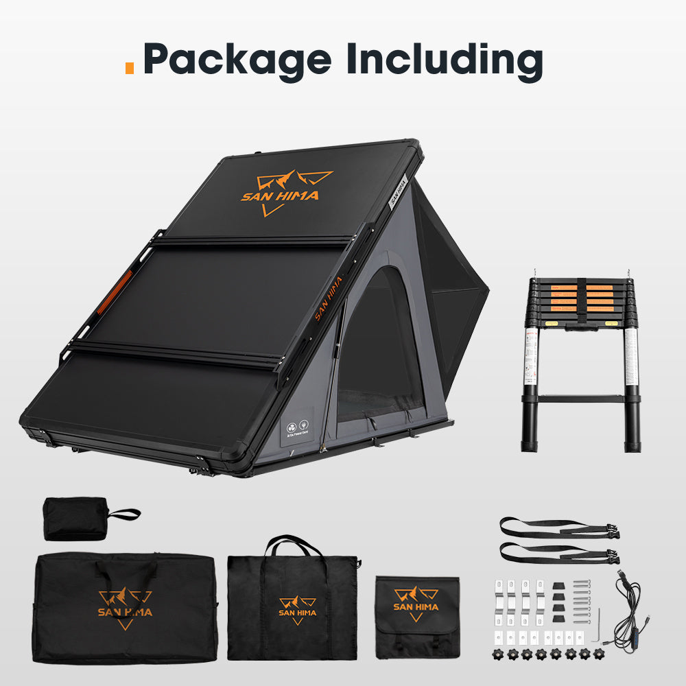San Hima Kalbarri Lite Gen 2 Rooftop Tent Hardshell With Ladder & Rack Grey 4WD