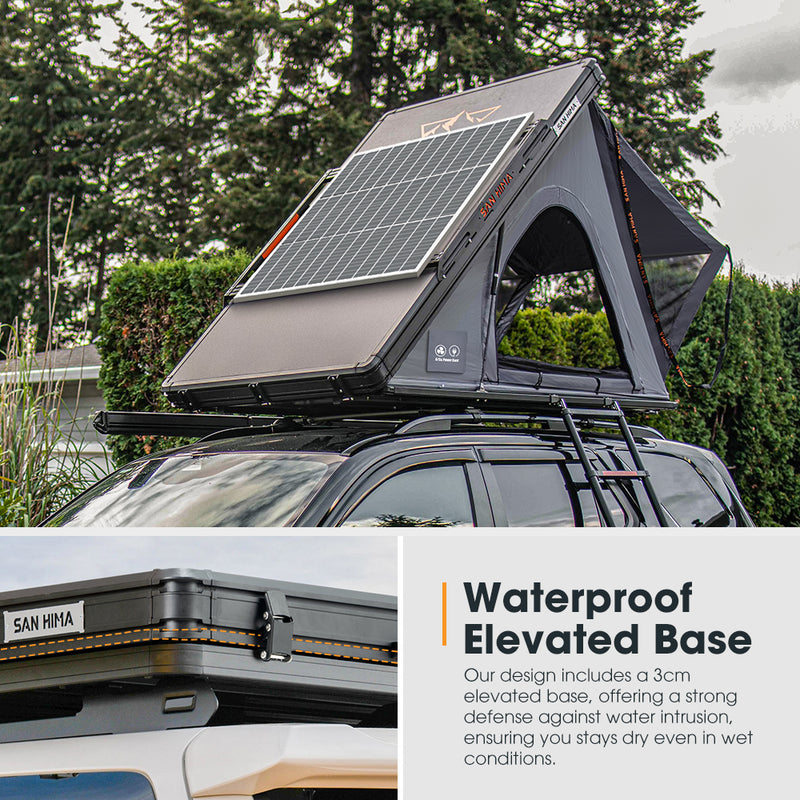 San Hima Kalbarri Lite Gen 2 Rooftop Tent Grey+130W Solar Panel+Ladder & Rack