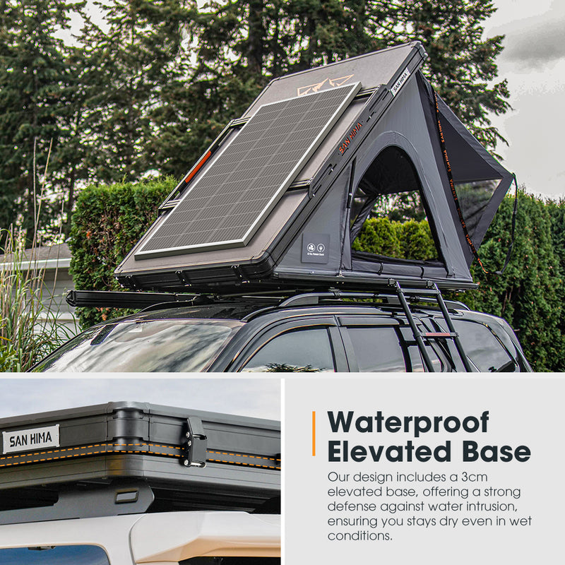 San Hima Kalbarri Lite Gen 2 Rooftop Tent Grey+200W Solar Panel+Ladder & Rack