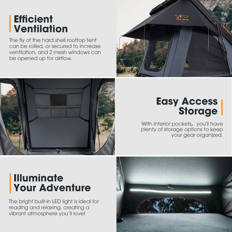 San Hima Kalbarri X Rooftop Tent Hardshell With Ladder 4x4 + 130W Solar Panel