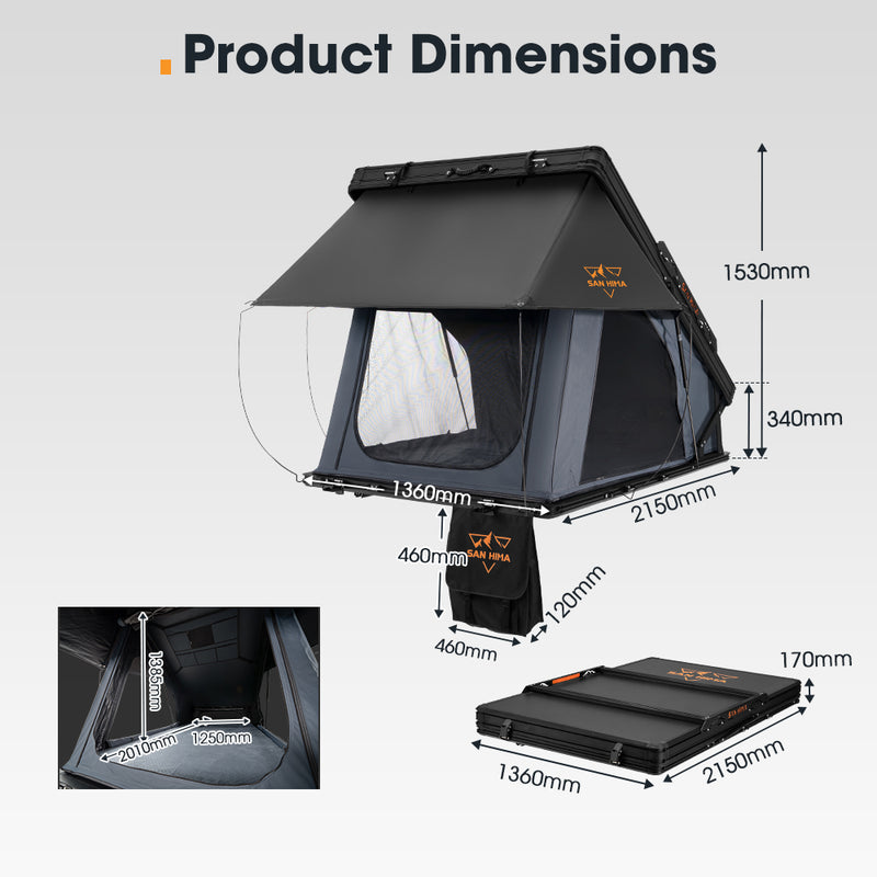 San Hima Kalbarri X Rooftop Tent Hardshell With Ladder Camping 4WD 4x4