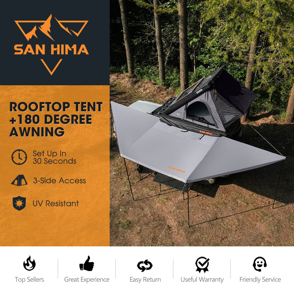 San Hima Kalbarri Lite Gen 2 Rooftop Tent & 180° Side Awning Bundle Saver