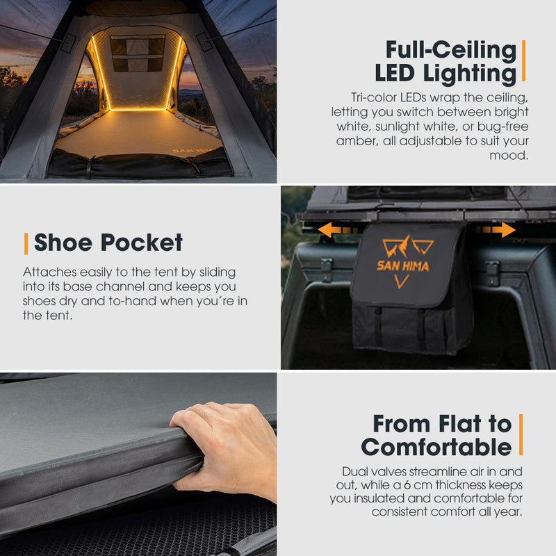San Hima Kalbarri Lite Gen 2 Rooftop Tent & 180° Side Awning Bundle Saver