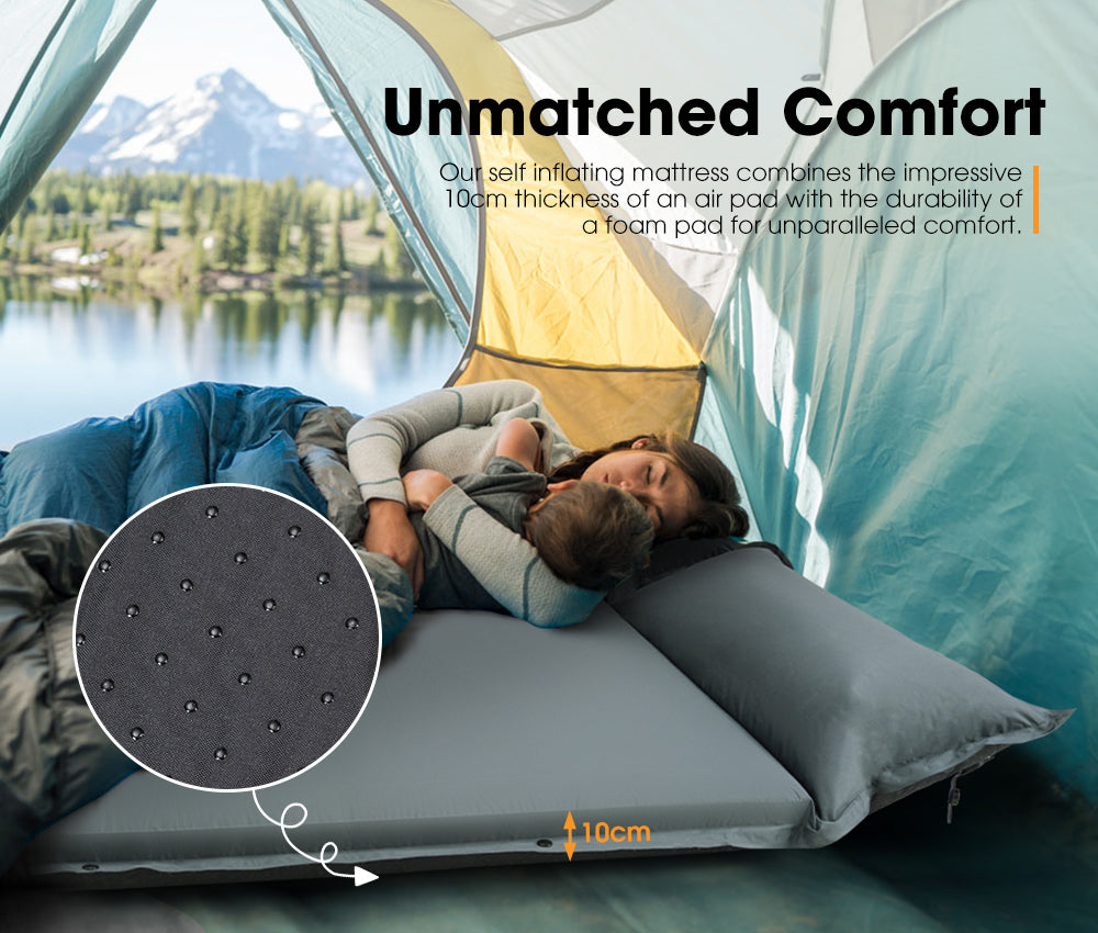 San Hima Self Inflating Mattress 10cm Camping Sleeping Mat Outdoor Air Vicoffroad Australia
