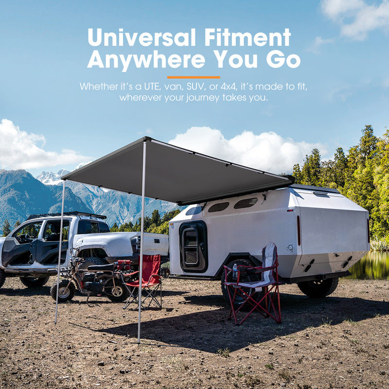 San Hima Car Side Awning 1.4x2m Pull-out Telescoping Poles Waterproof Camping