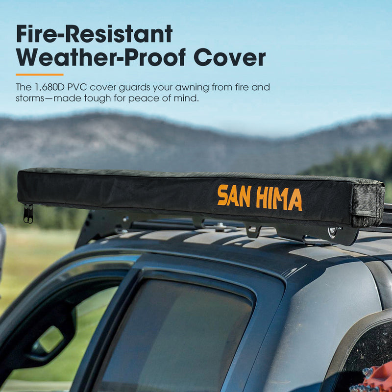 San Hima Car Side Awning Pull-out Telescoping Poles Waterproof Car