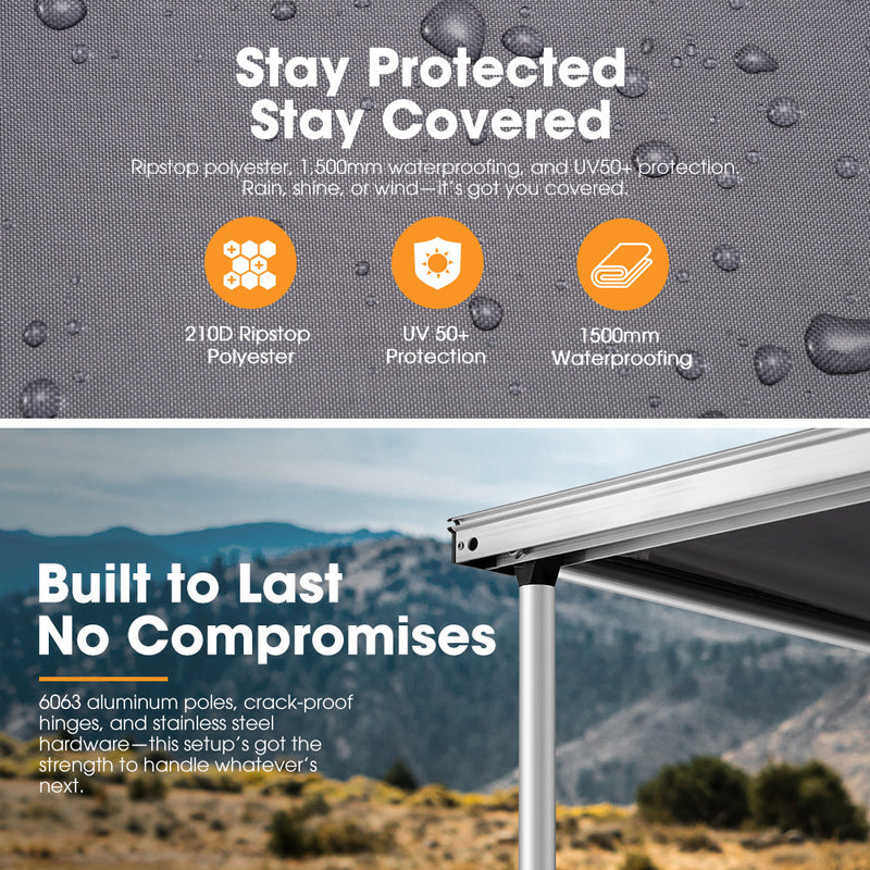 San Hima Car Side Awning Tent 2x2.5m/2.5x3m Portable Camping Waterproof Shade