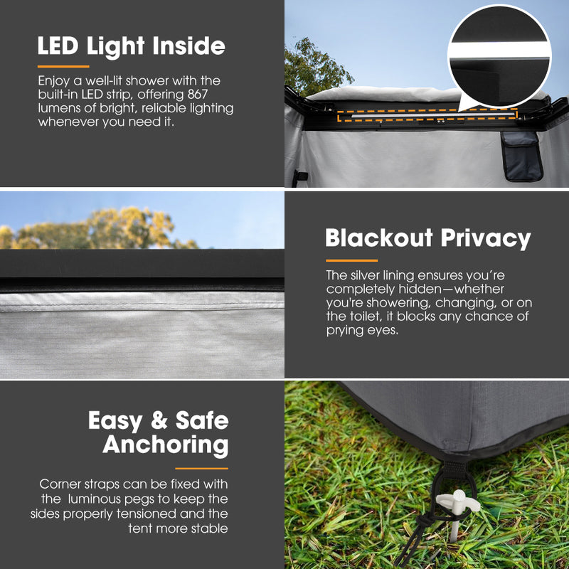 San Hima Shower Awning Instant Ensuite Tent Fold-Out Camping & Shower Tent Base