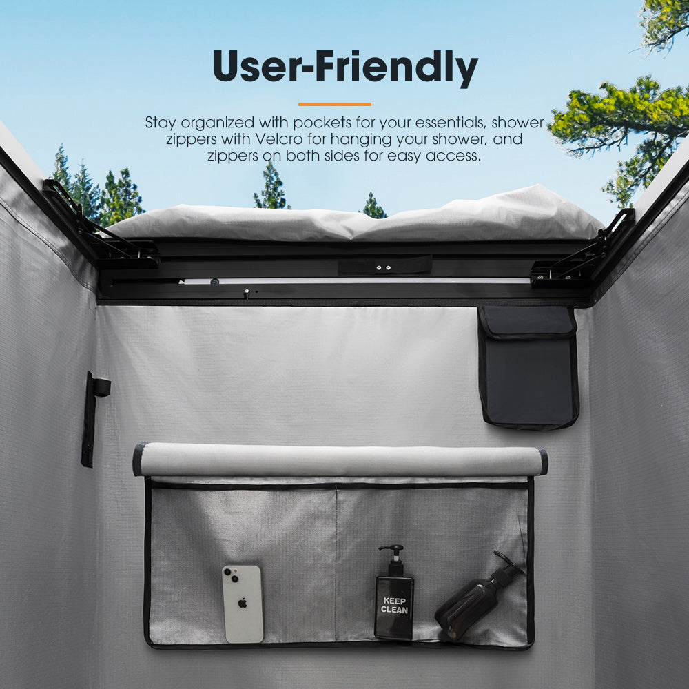 San Hima Shower Awning Instant Tent &Gas Hot Water Heater Black&Shower Tent Base