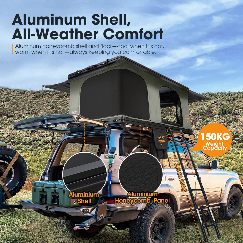 San Hima Gibb Rooftop Tent Hardshell With Ladder Outdoor Waterproof Camping 4X4