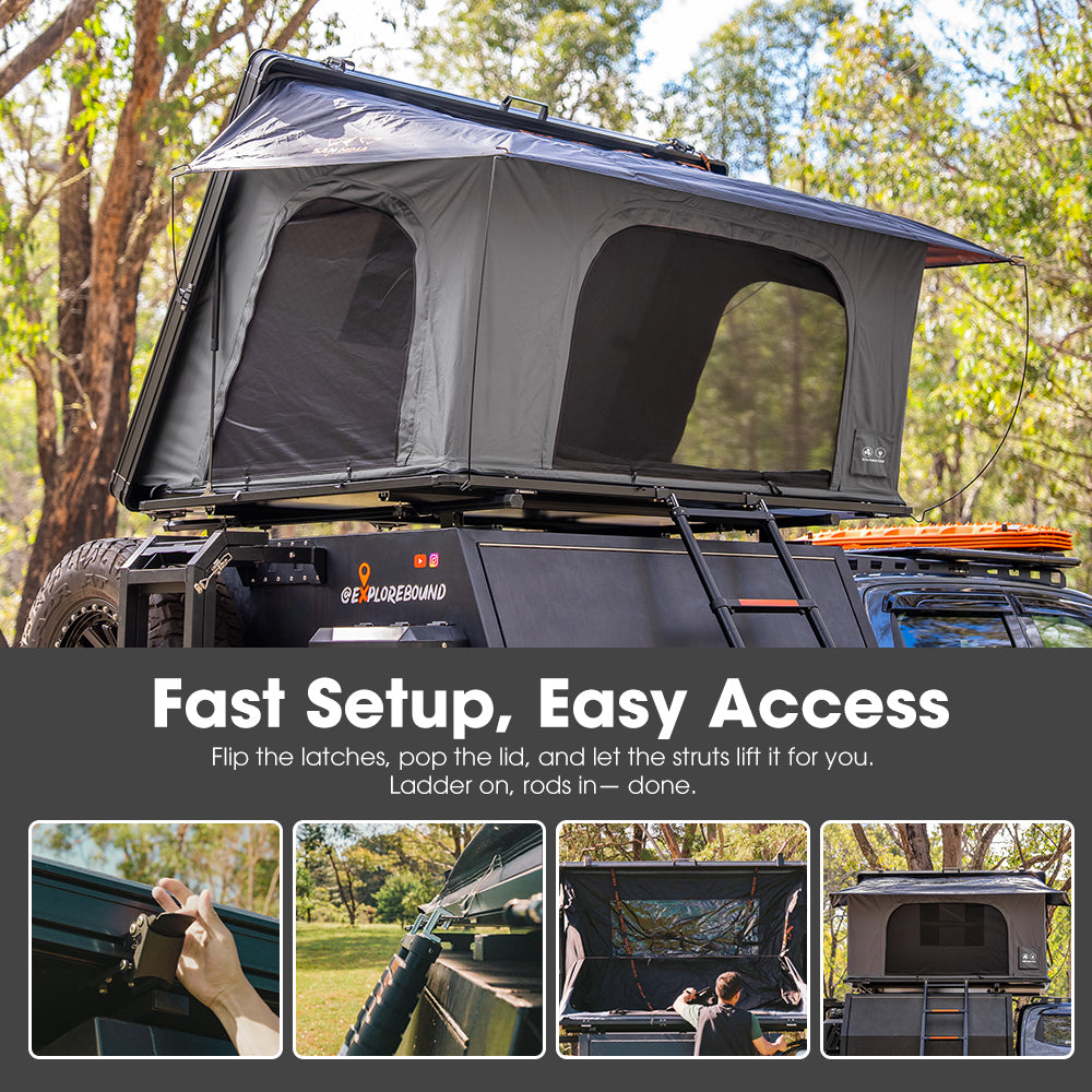 San Hima Kalbarri Side Gen 2 Rooftop Tent Hardshell With Ladder Waterproof 4WD