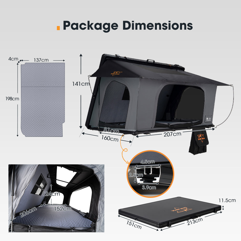 San Hima Kalbarri Side Gen 2 Rooftop Tent Hardshell With Ladder Waterproof 4WD